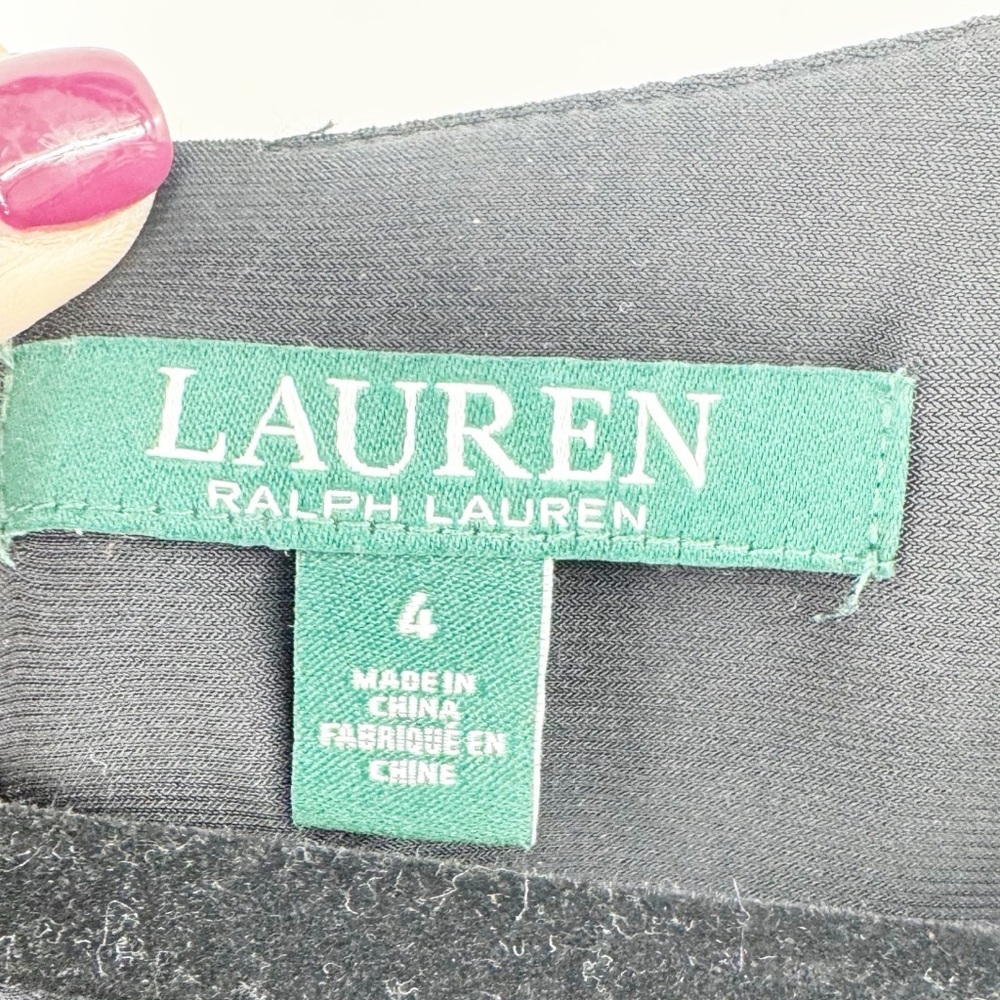 ✅ Lauren Ralph Lauren GREY/BLACK MAXI Metallic Ruffle-Trim Gown. Size 4 WEDDING - Picture 5 of 9